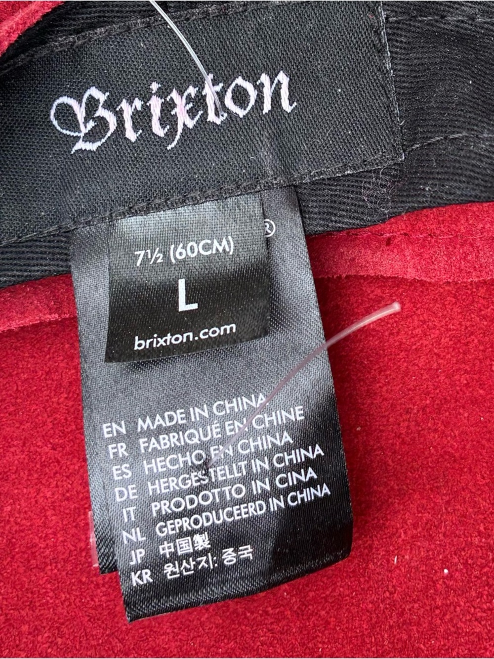 Brixton NWOT Ashland Red Faux Suede Cap Sz Large - Picture 6 of 9